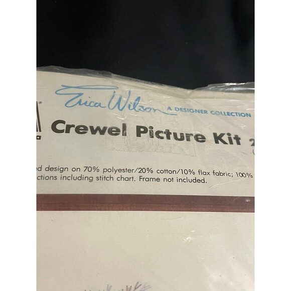 1980 NOS Columbia-Minerva Erica Wilson Crewel Picture Kit Winter Morning 20x24 - Picture 4 of 7